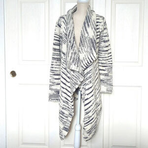 Express Oversized Chunky Knit Cream and Heather gray Open Cardigan